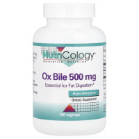 Екстракт бичачої жовчі, Ox Bile, Nutricology, 500 мг, 100 капсул