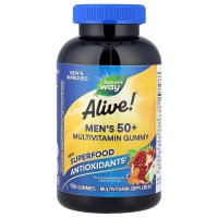 Мультивитамины для мужчин старше 50 лет, Alive! Men's 50+, Nature's Way, вкус фруктов, 150 жевательных таблеток