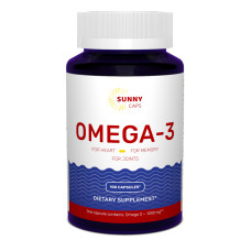 Омега-3, риб'ячий жир, Omega-3 Activ Powerfull, Sunny Caps, 1000 мг, 100 гелевих капсул
