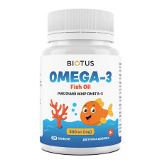 ОМЕГА-3 для дітей, OMEGA-3 for Kids, Biotus, риб'ячий жир, 300 мг, 120 капсул