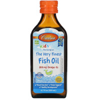 Риб'ячий жир для дітей, Fish Oil, Carlson, норвезький, апельсин, 200 мл