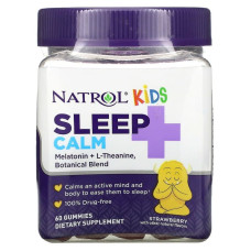 Підтримка сну для дітей з 4 років, Sleep + Calm, Natrol, смак полуниці, 60 жувальних цукерок