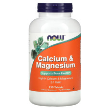 Кальций и магний, Calcium & Magnesium, Now Foods, 250 таблеток