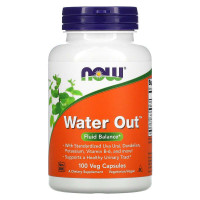Мочегонное средство, травяное, Water Out, Now Foods, баланс жидкости, 100 вегетарианских капсул