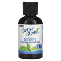 Стевія, Better Stevia, Now Foods, рідкий підсолоджувач з нульовою калорійністю, гліцерит, 59 мл