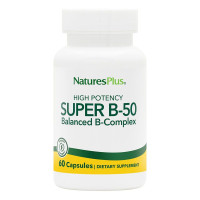 Комплекс вітамінів B-50, Super B-50, Nature's Plus, 60 вегетаріанських капсул