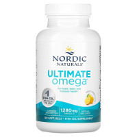 Рыбий жир, Ultimate Omega, Nordic Naturals, со вкусом лимона, 1280 мг, 120 мягких капсул (640 мг на капсулу)