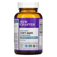 Ежовик гребенчатый, Lion's Mane, New Chapter, 60 веганских капсул