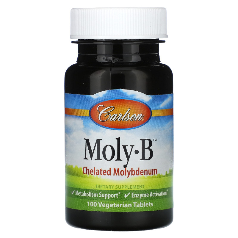 Молібден, Moly-B, Carlson, 100 вегетаріанських таблеток Молібден, Moly-B, Carlson, 100 вегетаріанських таблеток
