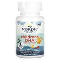 Рыбий жир для детей, Children's DHA, Nordic Naturals, возраст 3-6 лет, клубника, 90 мини-жевательных гелевых капсул