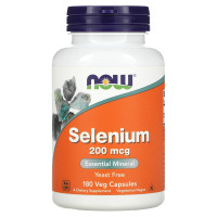 Селен, Selenium, Now Foods, 200 мкг, 180 вегетарианских капсул