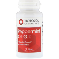 Масло мяты перечной, Peppermint Oil G.I., Protocol for Life Balance, 90 гелевых капсул