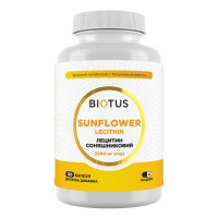 Лецитин подсолнечный, Lecithin Sunflower, Biotus, 2200 мг, 120 капсул