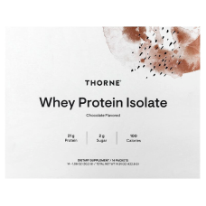 Сывороточный протеин, изолят, Whey Protein Isolate, Thorne, со вкусом шоколада, 14 пакетиков (по 30,2 г каждый)