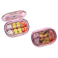 Органайзер для таблеток, Plastic Pill Organizer Waterproof Moisture-Proof, MEMOSAN, водонепроницаемый, влагостойкий, с 6 отделениями, розовый
