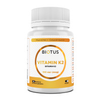 Витамин К2 менахинон-7, Vitamin K2 MK-7, Biotus, 100 мкг, 60 капсул
