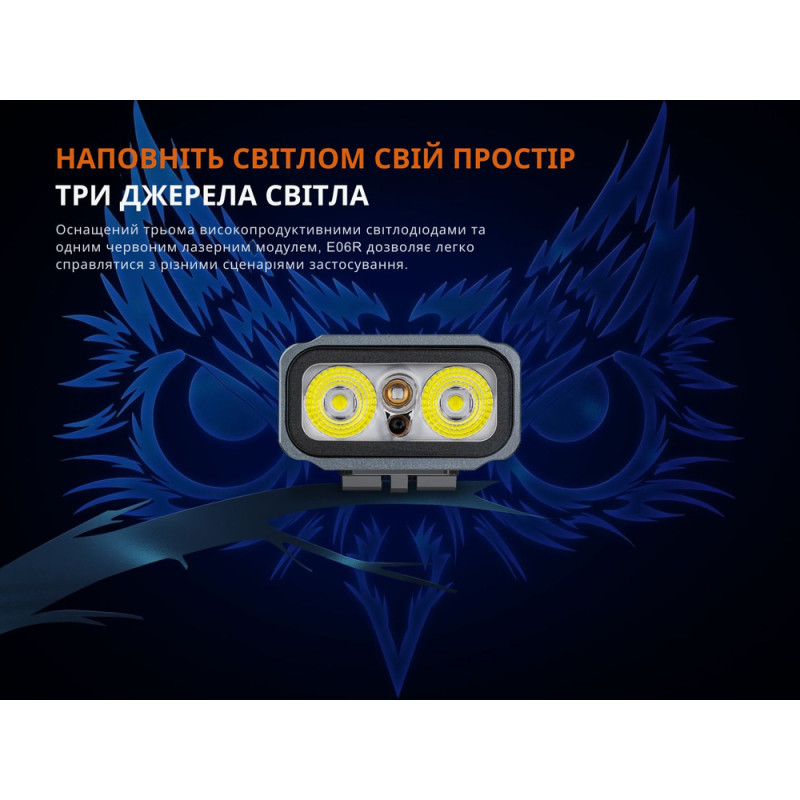 Ліхтар наключний Fenix E06R сірий