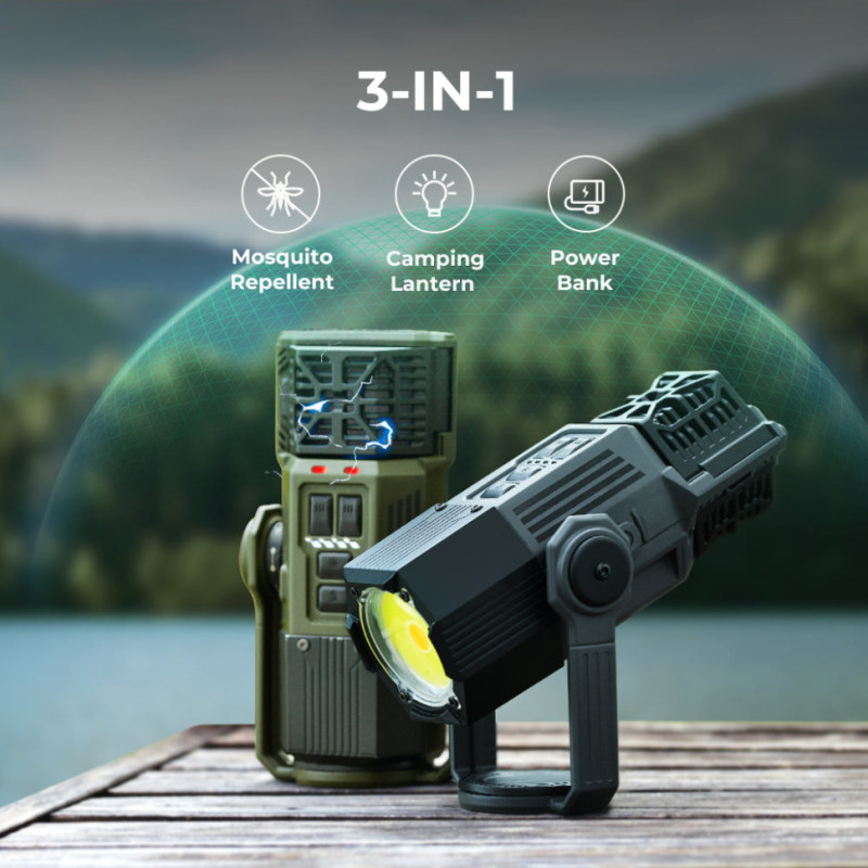 Фумігатор-ліхтар-powerbank кемпінговий Flextail Evo Repel, зелений