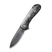 Ніж складаний кишеньковий Civivi Elementum, (7.5 см) Damascus / Carbon Fiber сірий
