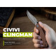 Ніж складаний кишеньковий Civivi Clingman (7.6 см) Damascus / Guibourtia Wood дерево