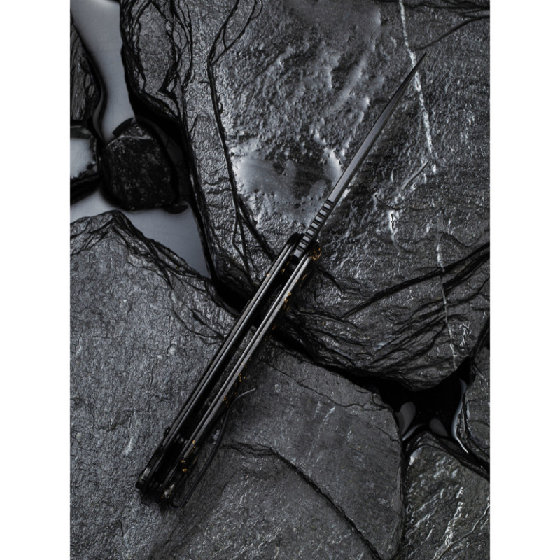 Ніж складаний кишеньковий Civivi Elementum, (7.5 см) Damascus / Carbon Fiber сірий