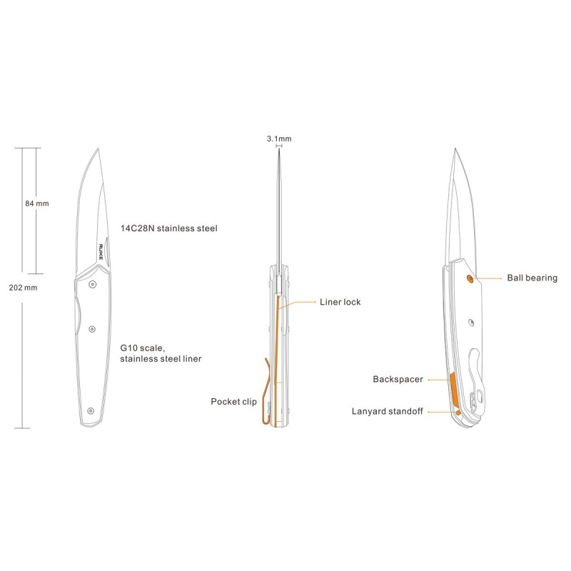 Ніж складаний Ruike Fang P848-B