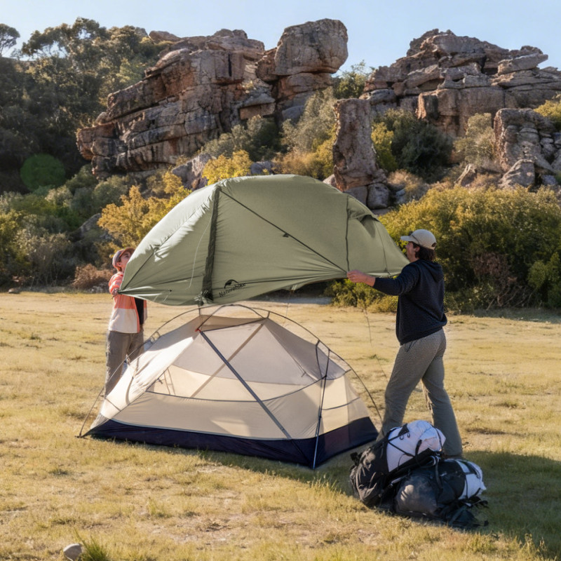 Намет надлегкий одномісний Naturehike Mongar Hiking Tent Pro CNK2550WS037, 20D, зелений