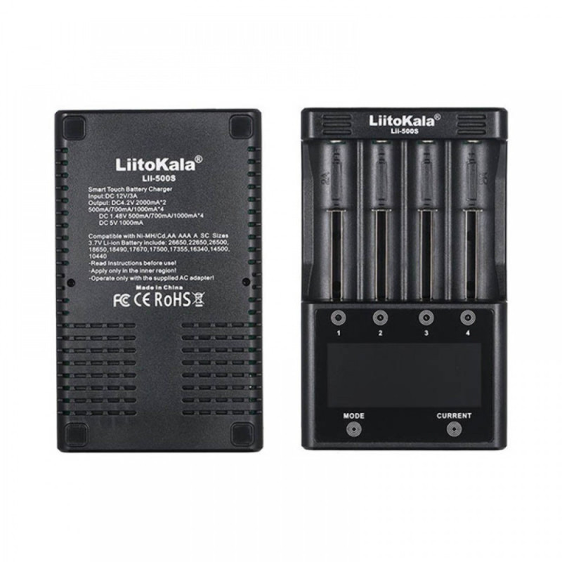 Універсальний інтелектуальний зарядний пристрій LiitoKala Lii-500S EU + автомобільний кабель