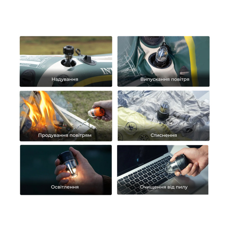 Насос-ліхтар кемпінговий Flextail Max Pump 3, білий