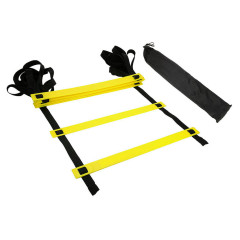 Координационная лестница (скоростная дорожка) EasyFit, Длина 6 м, Ступеньки 12 шт, Пластик, Полиэстер, Желто-черний