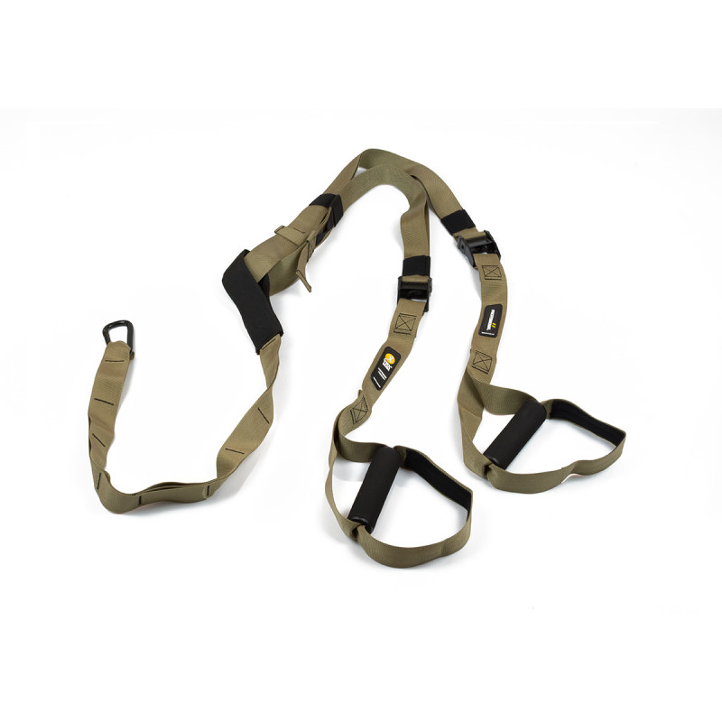 Петлі TRX EasyFit Force Kit T1 (підвісні тренувальні петлі), Довжина 100-140 см, Ширина строп 3,8 см, Максимальна вага 160 кг, Хакі