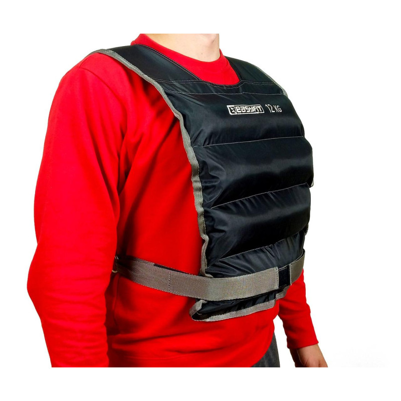 Жилет для утяжеления EasyFit, Вес 12 кг, Оксфорд, Песок, Черный