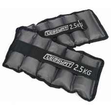 Утяжелители для ног и рук с металлом EasyFit Metal (пара), Вес 2,5 кг, Оксфорд, Металл, Черно-серый