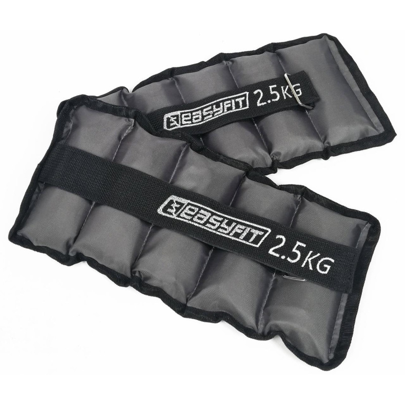 Обтяжувачі для ніг та рук з металом EasyFit Metal (пара), Вага 2,5 кг, Оксфорд, Метал, Чорно-сірий