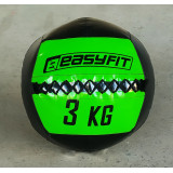 Медичний м'яч EasyFit Wall Ball (медбол, волболл), Вага 3 кг, Діаметр 33 см, PU, PVC, Чорно-зелений