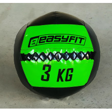 Медицинский мяч EasyFit Wall Ball (медбол, волбол), Вес 3 кг, Диаметр 33 см, PU, PVC, Черно-зеленый