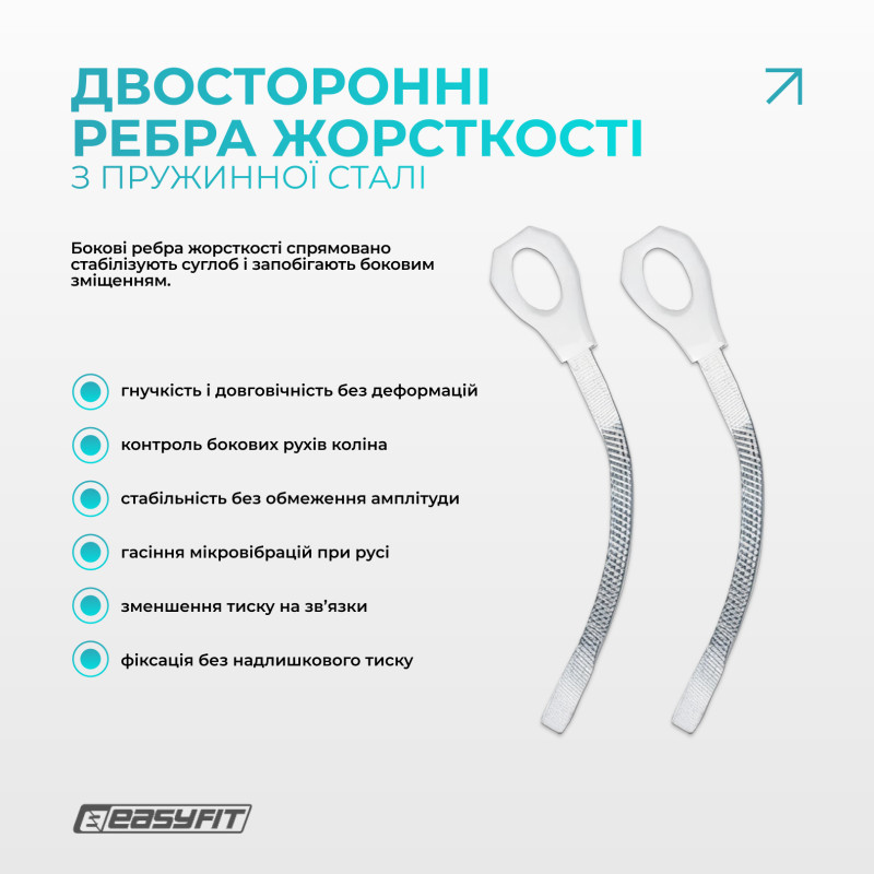 Бандаж (фіксатор) колінного суглоба з ребрами жорсткості та силіконовою вставкою, Розмір S, Довжина 29 см, Нейлон, Спандекс, Латекс, Сірий