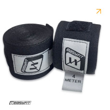 Бинты для бокса EasyFit Classic Wrap, длина 4 м, черные