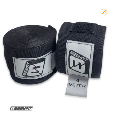 Бинти для боксу EasyFit Classic Wrap, довжина 4 м, чорні