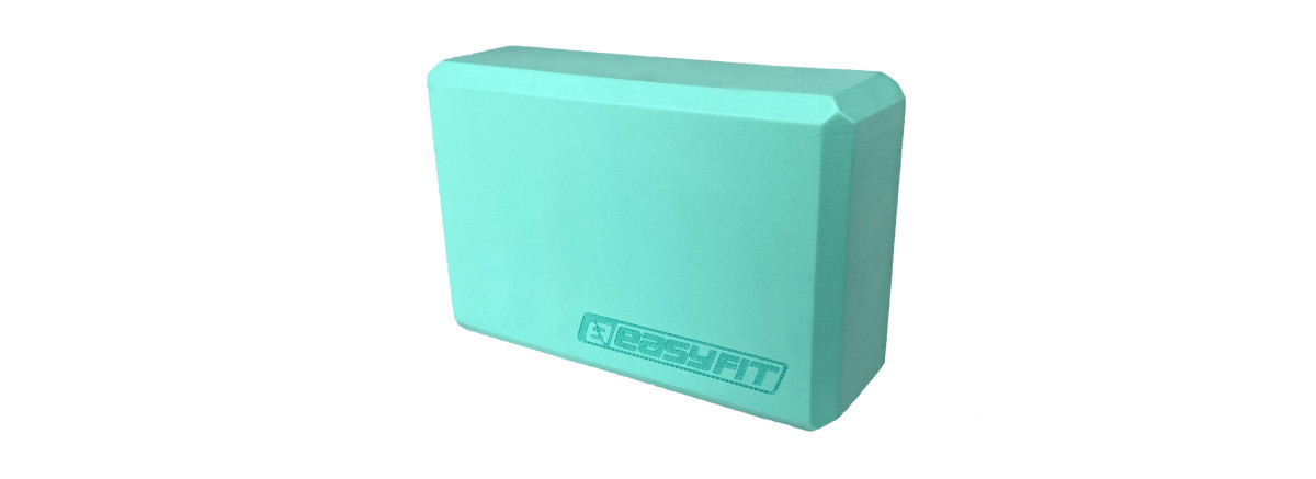 Блок для йоги EasyFit, Длина 23 см, Ширина 15,5 см, Пена EVA, Мятный