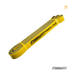 Двошарова резинка для підтягування та спорту EasyFit Premium, Опір 16-32 кг, Довжина 200 см, Ширина 2,2 см, Товщина 4,5 мм, Латекс, Жовтий