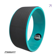 Колесо для йоги EasyFit TPE, Діаметр 33 см, Ширина 13 см, ПВХ, Чорно-м'ятне