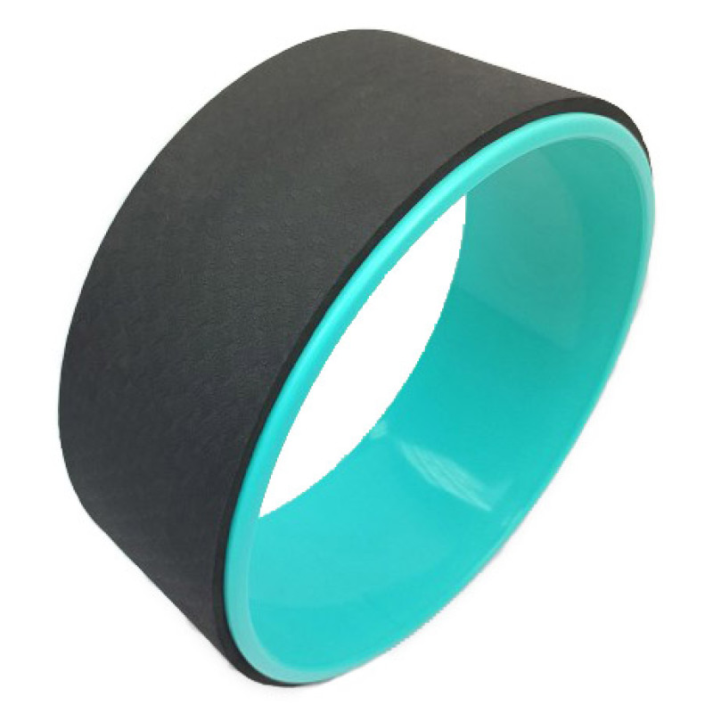 Колесо для йоги EasyFit TPE, Діаметр 33 см, Ширина 13 см, ПВХ, Чорно-м'ятне