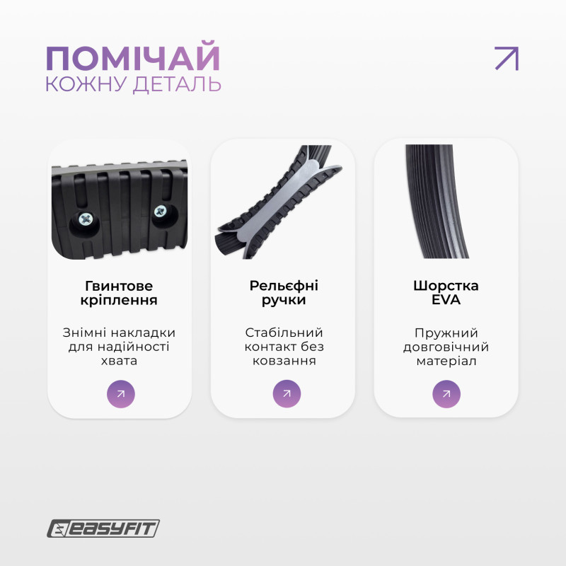 Кольцо для пилатеса EasyFit, Диаметр 38 см, Полипропилен, EVA, Черный