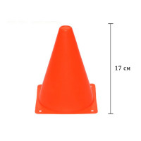 Конус-фішка спортивна EasyFit, Висота 17 см, ПВХ, Помаранчевий,  Для розмітки, тренувань і футболу