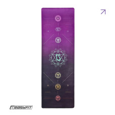Килимок для йоги EasyFit Chakra Flow, довжина 183 см, замша-каучук, фіолетовий