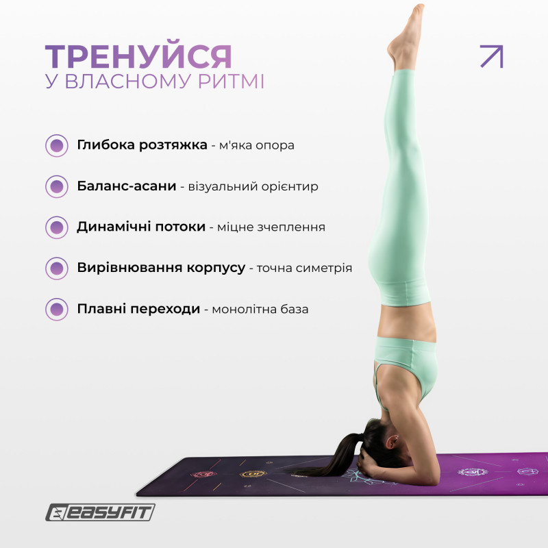 Коврик для йоги EasyFit Chakra Flow (замша-каучук)
