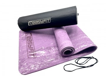 Premium Mat коврик EasyFit для фитнеса и пилатеса с чехлом, 183x61 см, толщина 8 мм, PER, ECO-Friendly, фиолетовый