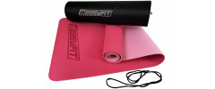 Двухслойный коврик EasyFit для пилатеса, фитнеса и йоги с чехлом, 183x61 см, толщина 6 мм, TPE/TC, ECO-Friendly, розово-светло-розовый