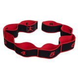 Резинка тканинна EasyFit з петлями для розтяжки і тренувань, Рівень навантаження: Hard, Довжина 90 см, Ширина 5 см, Поліестер, Еластан, Чорно-червоний